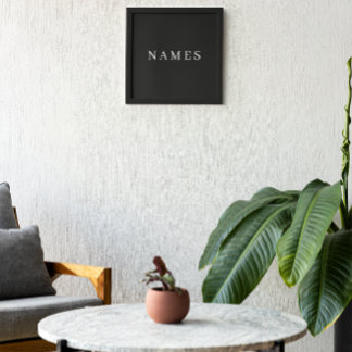 Foto Personalizado negro simple Añadir su nombre elegan