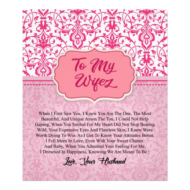 Foto Personalizado Para Mi Esposa | Idea Valentine Gift (Frente)
