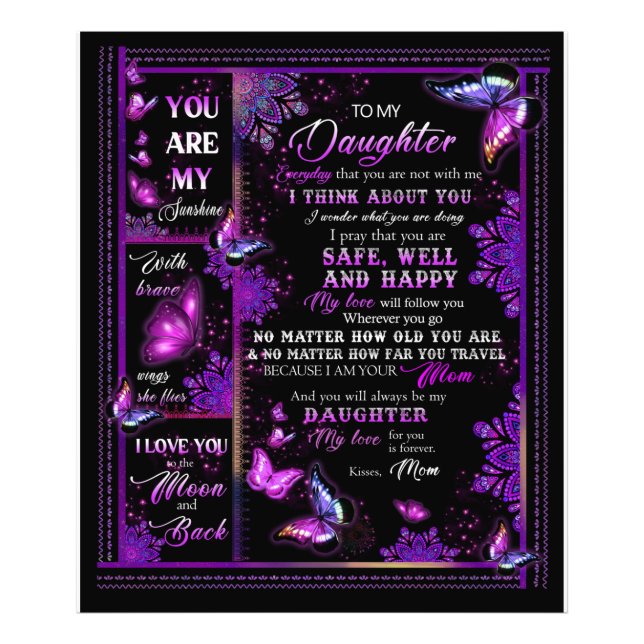 Foto Personalizado Para Mi Hija De Mariposa Mamá (Frente)