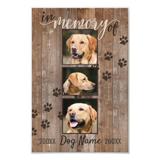 Foto Personalizado Perro Memorial Madera Rusa Mira Keep (Frente)