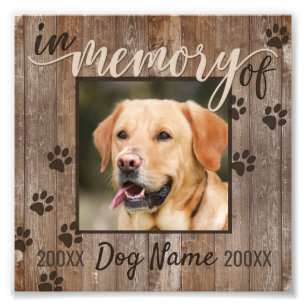 Foto Personalizado Perro Memorial Rústica Madera