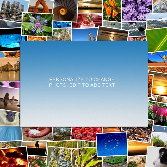 Foto Personalizado personalizado Poster de texto de fot (Personalized Custom Blue Artwork Photo Text Poster)