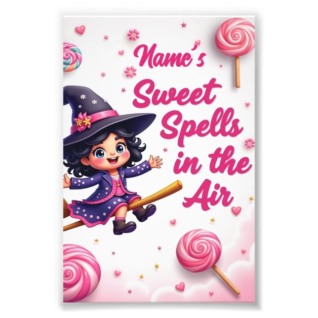 Foto Personalizado Personalizado Witch & Candy Sky Wall (Frente)