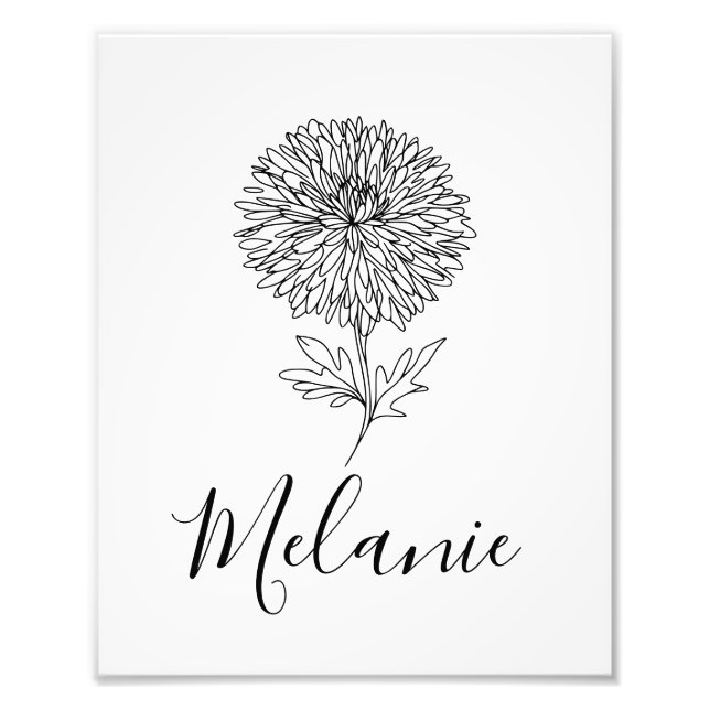 Foto Personalizado Setiembre Aster Nace Regalo de flore (Frente)