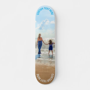 Foto personalizado Texto Skateboard Tus fotos fami