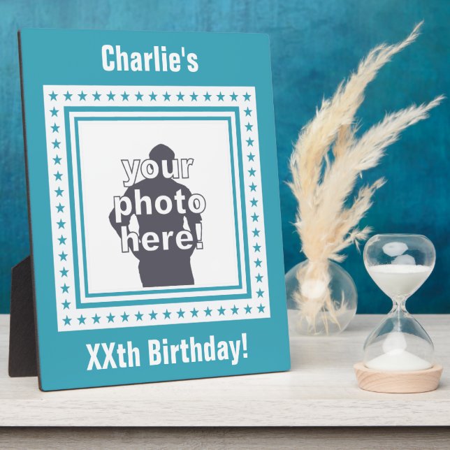 FOTO personalizado, TEXTO Y placa DE COLOR (Lado)