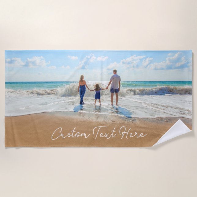 Foto personalizado toalla de playa con texto perso (Anverso)