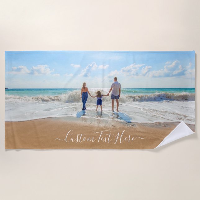 Foto personalizado toalla de playa con tus fotos y (Anverso)