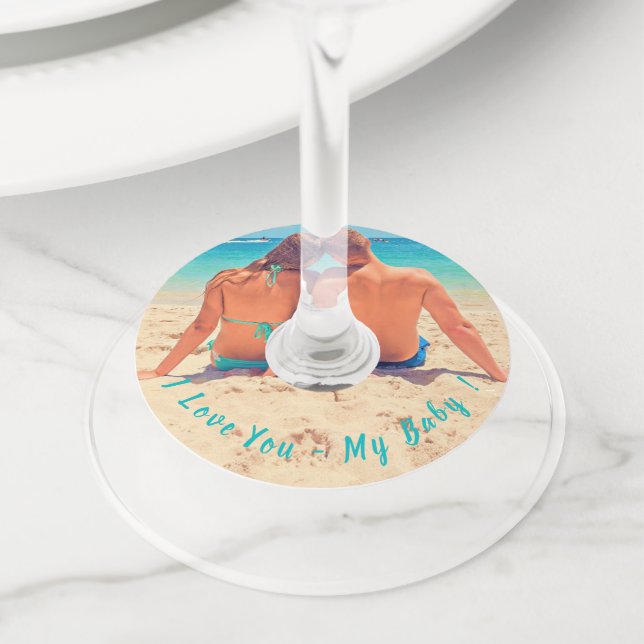 Foto personalizado Vidrio Etiqueta con texto - Te  (Detalle)