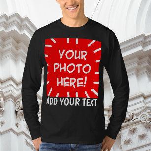 Foto personalizado y camisa de manga larga de text