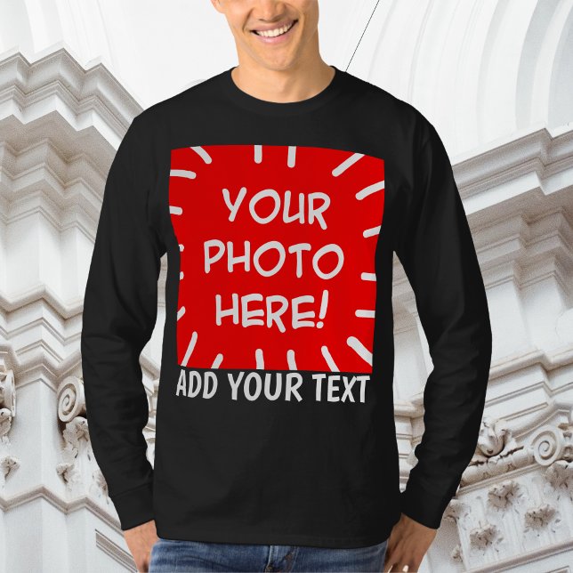 Foto personalizado y camisa de manga larga de text (Create your own long sleeve men shirt!)