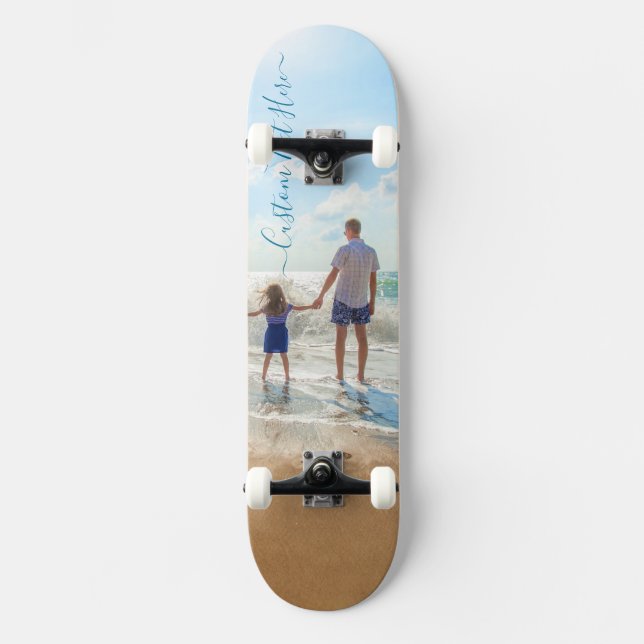 Foto personalizado y skateboard de texto Su propio (Anverso)