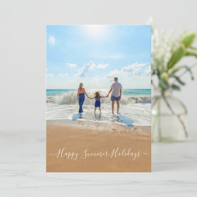 Foto personalizado y tarjeta de texto - Felices va (Anverso de pie)