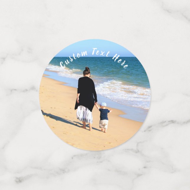 Foto personalizado y texto confeti tu propio diseñ (Anverso pequeño)