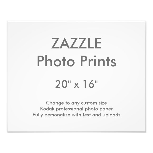 Foto Personalizado Zazzle 20" x 16" Impresión fotográfi (Frente)