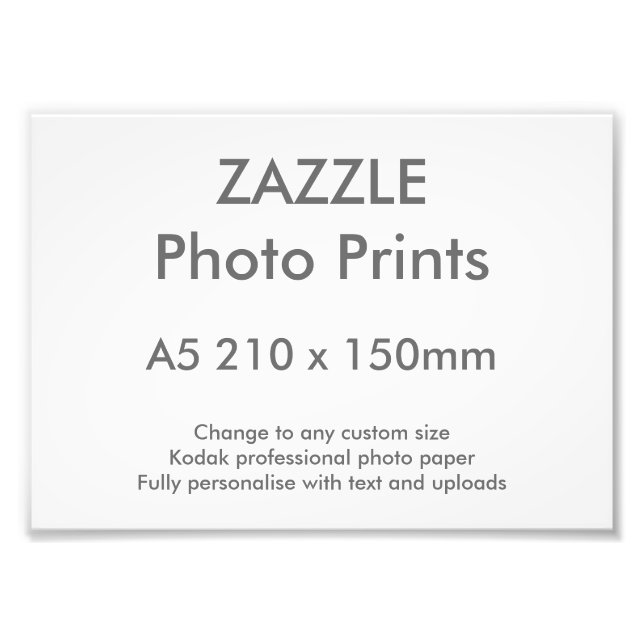 Foto Personalizado Zazzle A5 21 x 15 cm Impresión fotog (Frente)