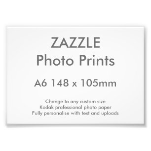Foto Personalizado Zazzle A6 14.8 x 10.5 cm Impresión f