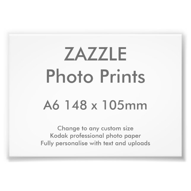 Foto Personalizado Zazzle A6 14.8 x 10.5 cm Impresión f (Frente)