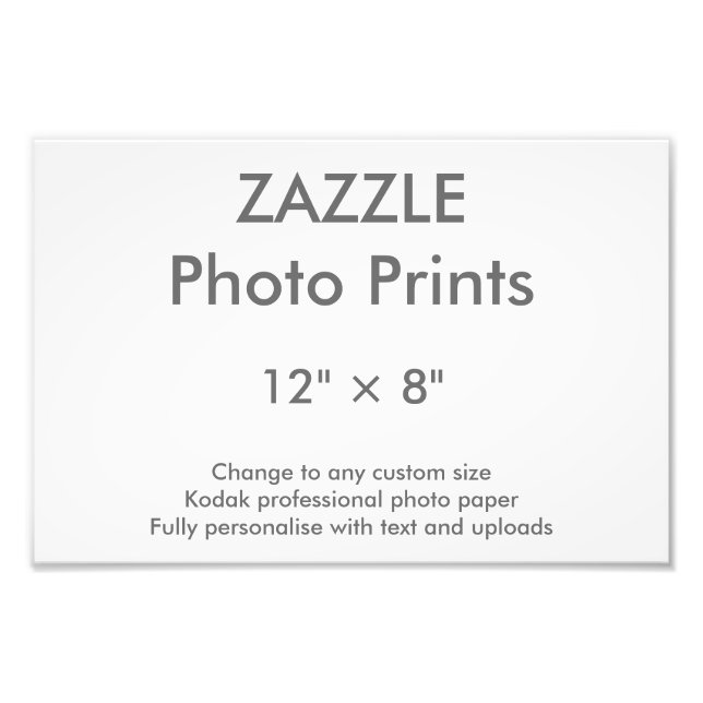 Foto Personalizado Zazzle de 12" x 8" Impresión fotográ (Frente)
