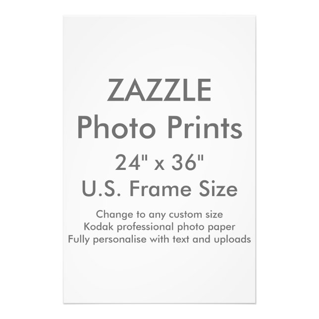 Foto Personalizado Zazzle de 24" x 36" Impresión fotogr (Frente)