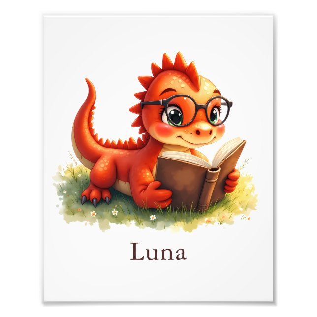 Foto Personalize Baby Dragon Art Print Custom Kids Room (Frente)