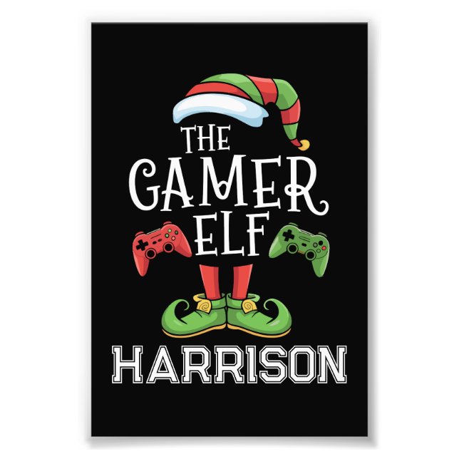 Foto Personalized Gamer Elf Christmas Video Gaming  (Frente)