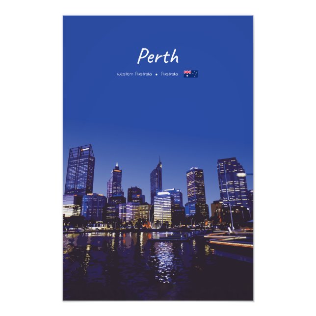 Foto Perth, Australia - Horizonte de la ciudad de noche (Frente)