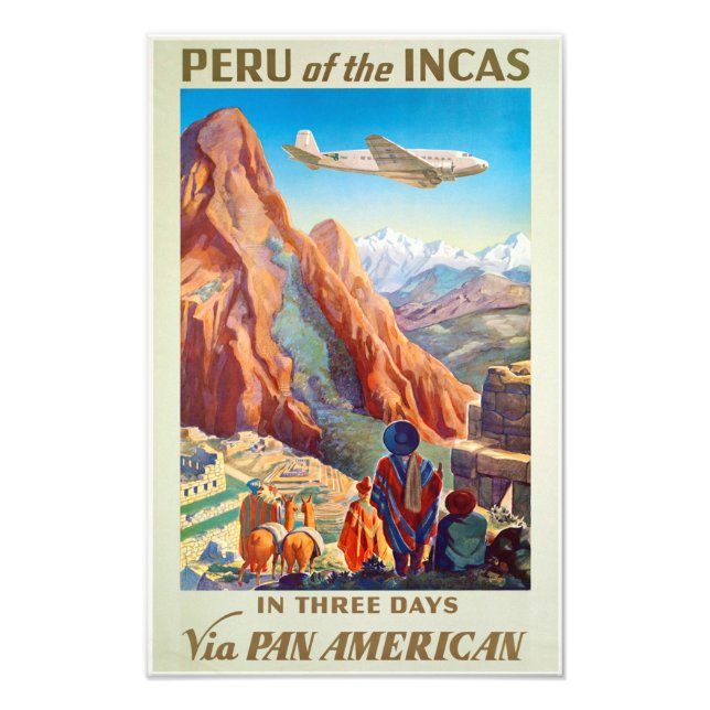 Foto Perú del arte de los Posters de Viajes Incas (Frente)