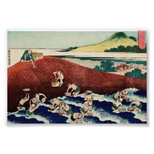 Foto Pesca con cesto en el río Kinu por Hokusai