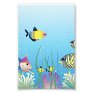 Foto Pescados y burbujas tropicales coloridos