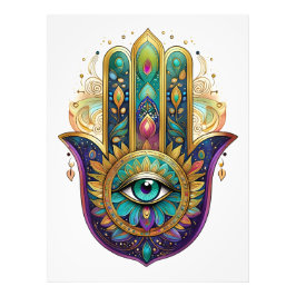 Foto Pétalos de Oro Violeta Verde Hamsa Turquesa Tercer