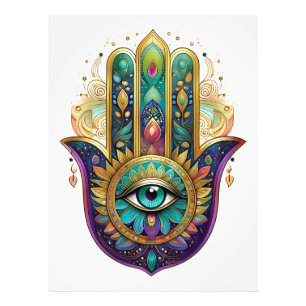 Foto Pétalos de Oro Violeta Verde Hamsa Turquesa Tercer
