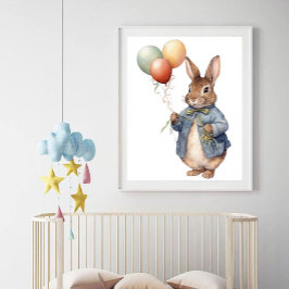 Foto Peter el conejo chaqueta azul con globos