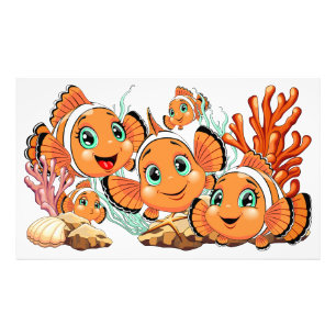Foto Pez payaso Dibujo animado lindo Familia Subacuátic