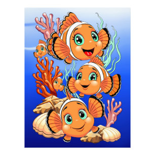 Foto Pez payaso Dibujo animado lindo Familia Subacuátic