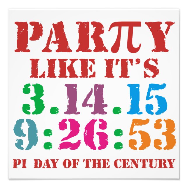 Foto Pi day 2015 impresión poster art 3.14.15 9:26:53 P (Frente)