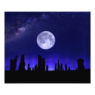 Foto Piedras de Callanish debajo del Supermoon