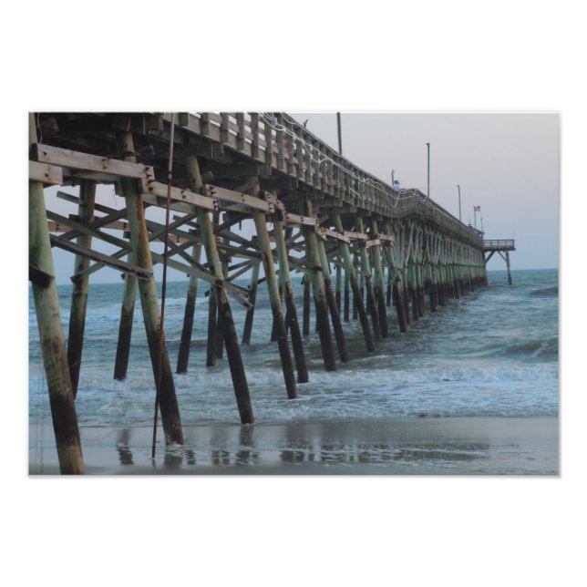 Foto Pier and Waves - Isla de roble, Carolina del Norte (Frente)