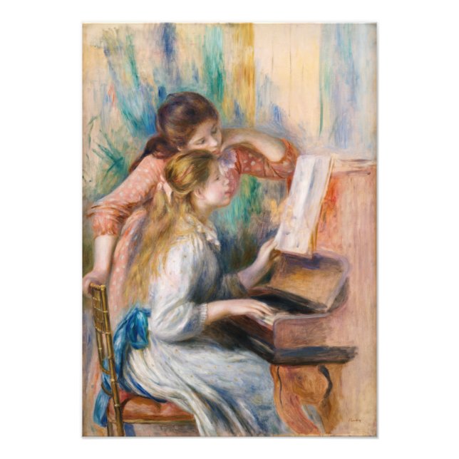 Foto Pierre Auguste Renoir - Jóvenes Chicas en el piano (Frente)