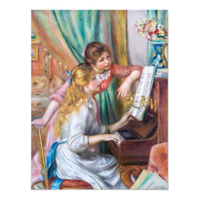 Foto Pierre Auguste Renoir - Jóvenes Chicas en el piano (Frente)