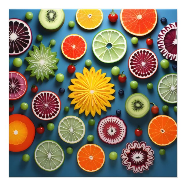 Foto Piezas de fruta coloridas (Frente)