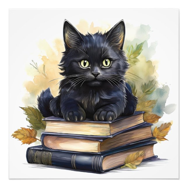 Foto Pila de libros de gato negro (Frente)