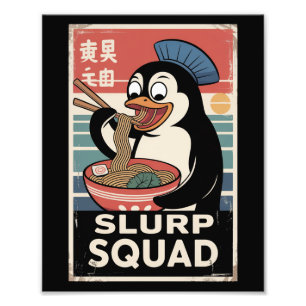 Foto Pingüino comiendo Ramen Funny Slurp Squad