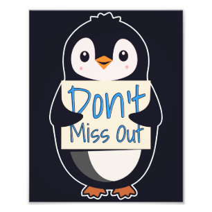 Foto Pingüino con Letrero Motivacional - No te Pierdas