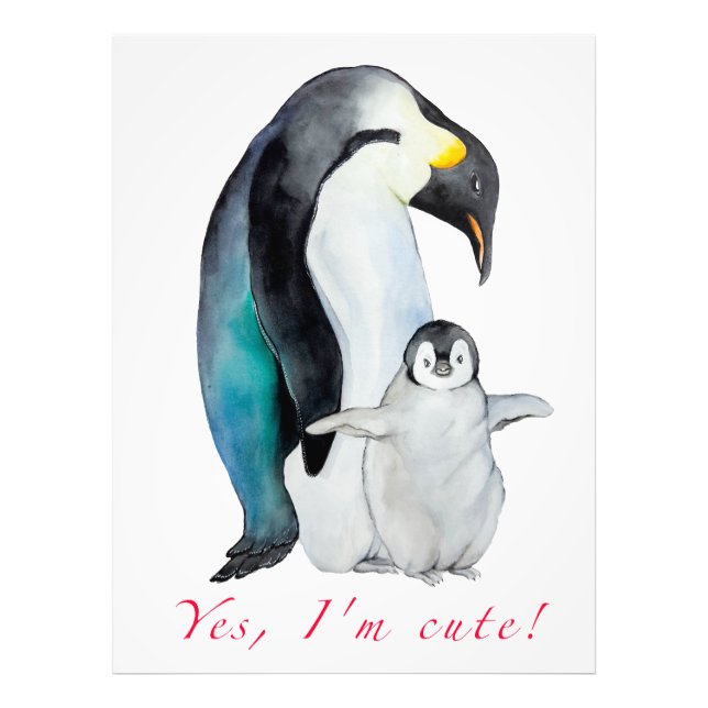 Foto Pingüinos emperadores de acuarela cutánea (Frente)