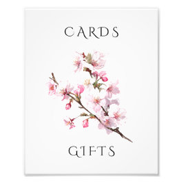 Foto Pink Cherry Blossom Wedding Cards & Gifts Sign