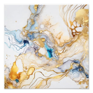Foto Pintado abstracto lujoso azul y oro