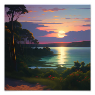 Foto Pintado de Lago Tranquilo Sunset