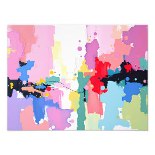 Foto Pintura abstracta colorida con salpicaduras y gota