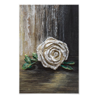 Foto Pintura Acrílica de Rosa Blanca